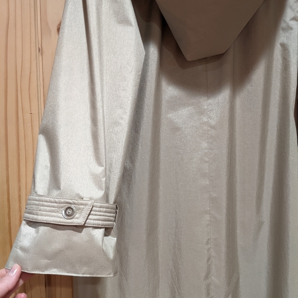 Women's Vintage 80's Elan hooded Trench Coat - champagne color - size 10 - Picture 11 of 15